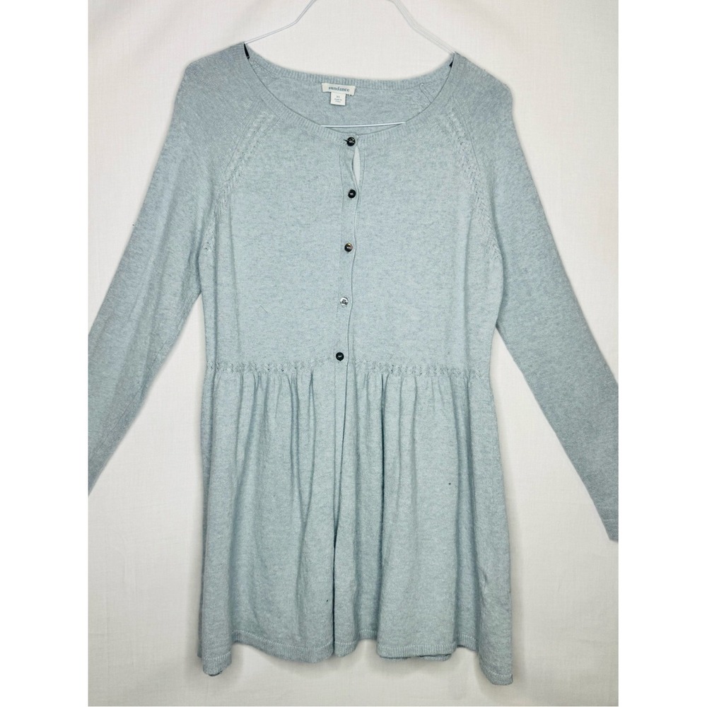 Sundance‎ Gather Peplum Tunic Sweater XL Wool Cashmere Cottage Ballet Coastal